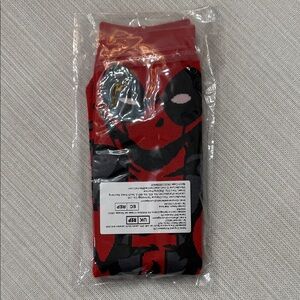 🆕DEADPOOL Red and Black Graphic Socks. OS